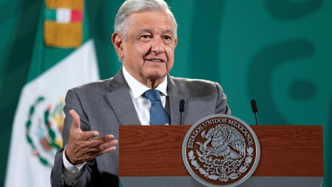 Andrés Manuel López Obrador en la rueda de prensa.Presidencia De México