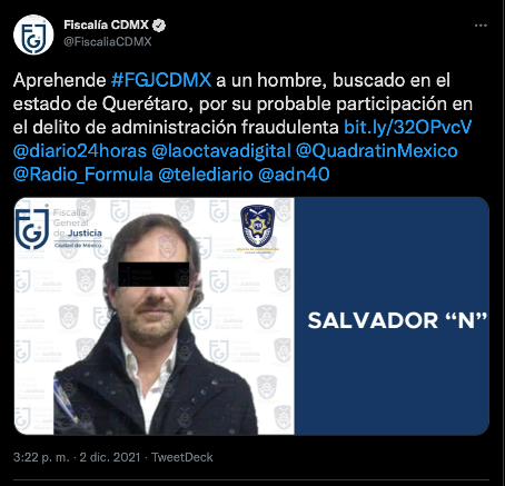 Salvador N denunciado por Raúl Araiza y Antonio Adrián por defraudación. Ahora van por Alejandro "N".